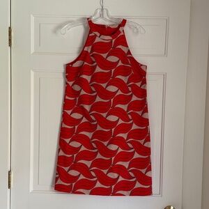 Ann Taylor Leaf Print Sheath Halter Dress